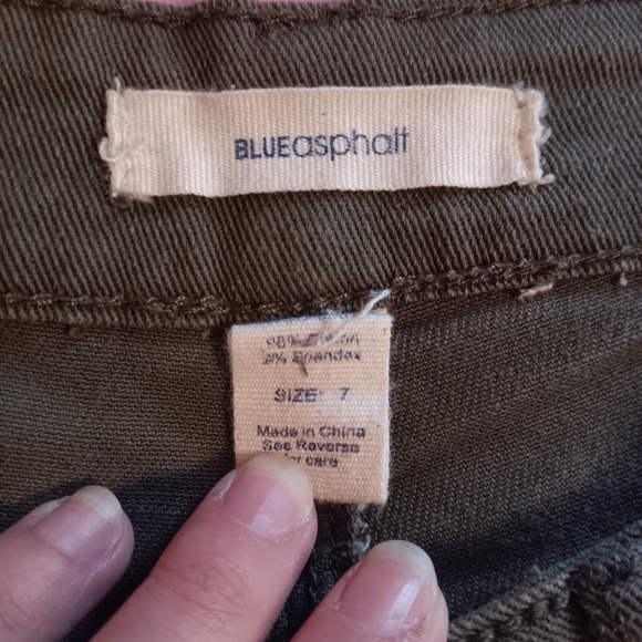 Olive Green Distressed Shorts - Picture 2 of 3